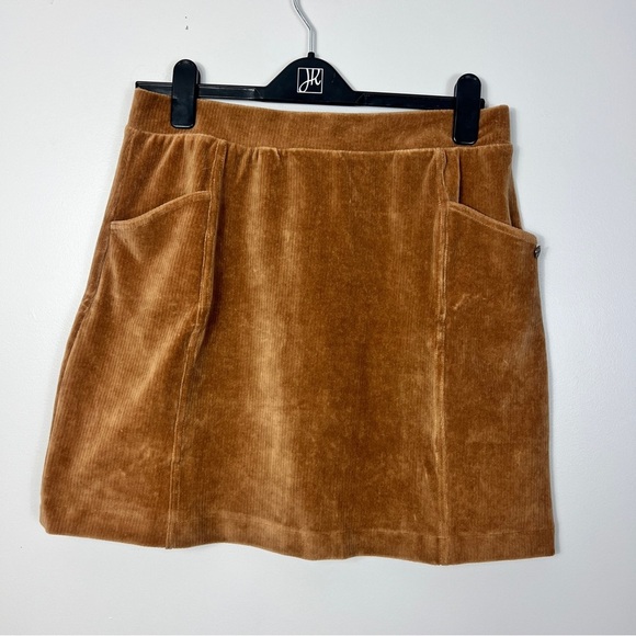 Garcia Cord Honey Brown Front Pocket Mini Skirt women size L - Picture 6 of 13